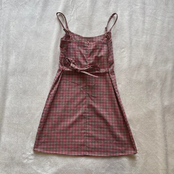 BRANDY MELVILLE PINK PLAID MINI DRESS - Picture 5 of 8
